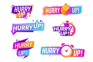 Hurry up icons with alarm clocks, a Finance Illustration by Vector Tradition