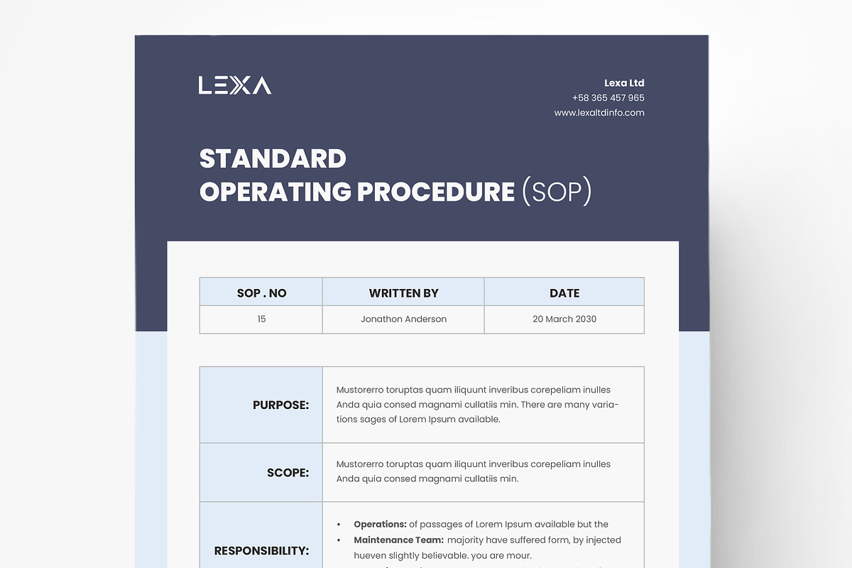 Standard Operating Procedure (SOP), a Brochure Template by Niofix (Photo 1 of 7)