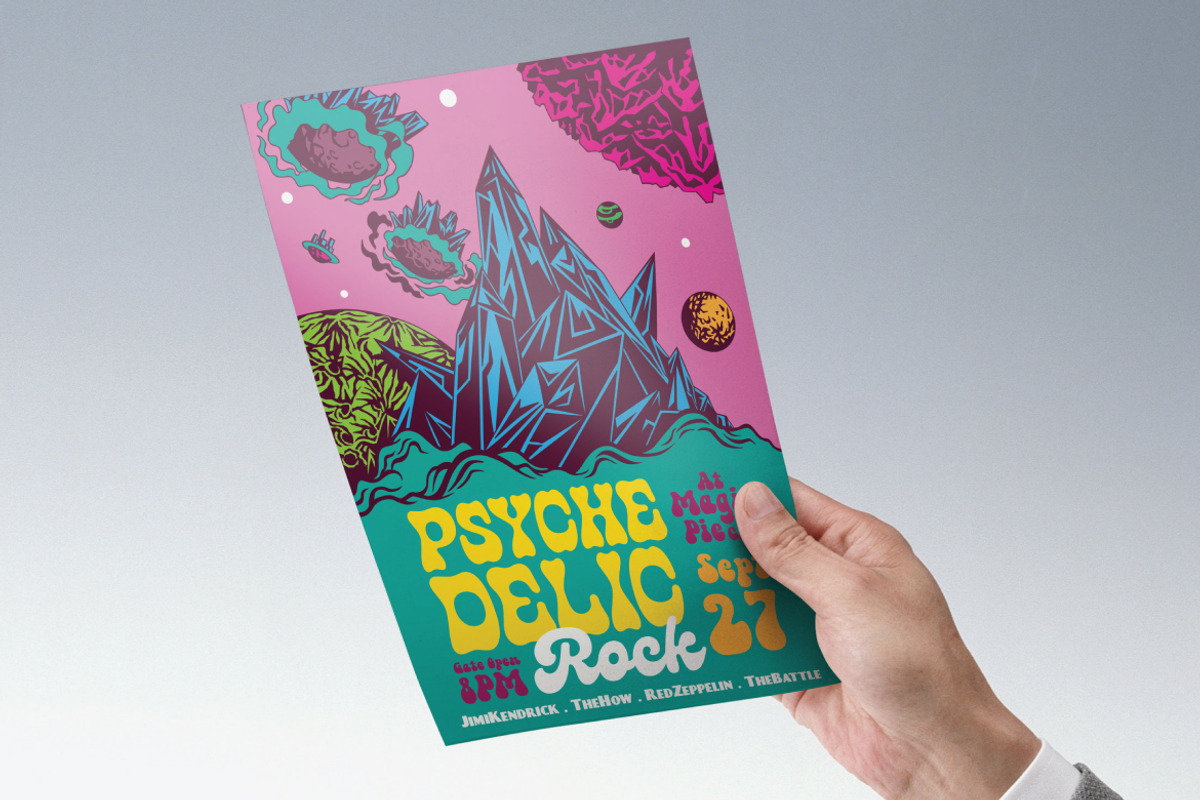 Space Psychedelic Hand Drawn Flyer, a Flyer Template by ashenterprise (Photo 3 of 4)
