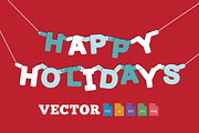 Happy Holidays String Banner, an Illustration by cvcreative (Thumbnail 1 of 2)