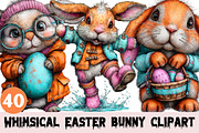 Whimsical Easter Bunny Clipart, a Graphic by CitraGraphics (Thumbnail 1 of 4)