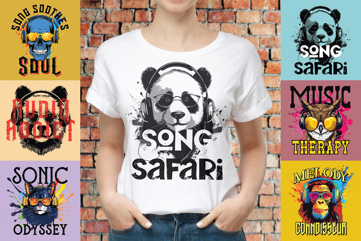 39 Musical T-shirts BUNDLE, an Illustration by VozzyStock (Photo 2 of 9)