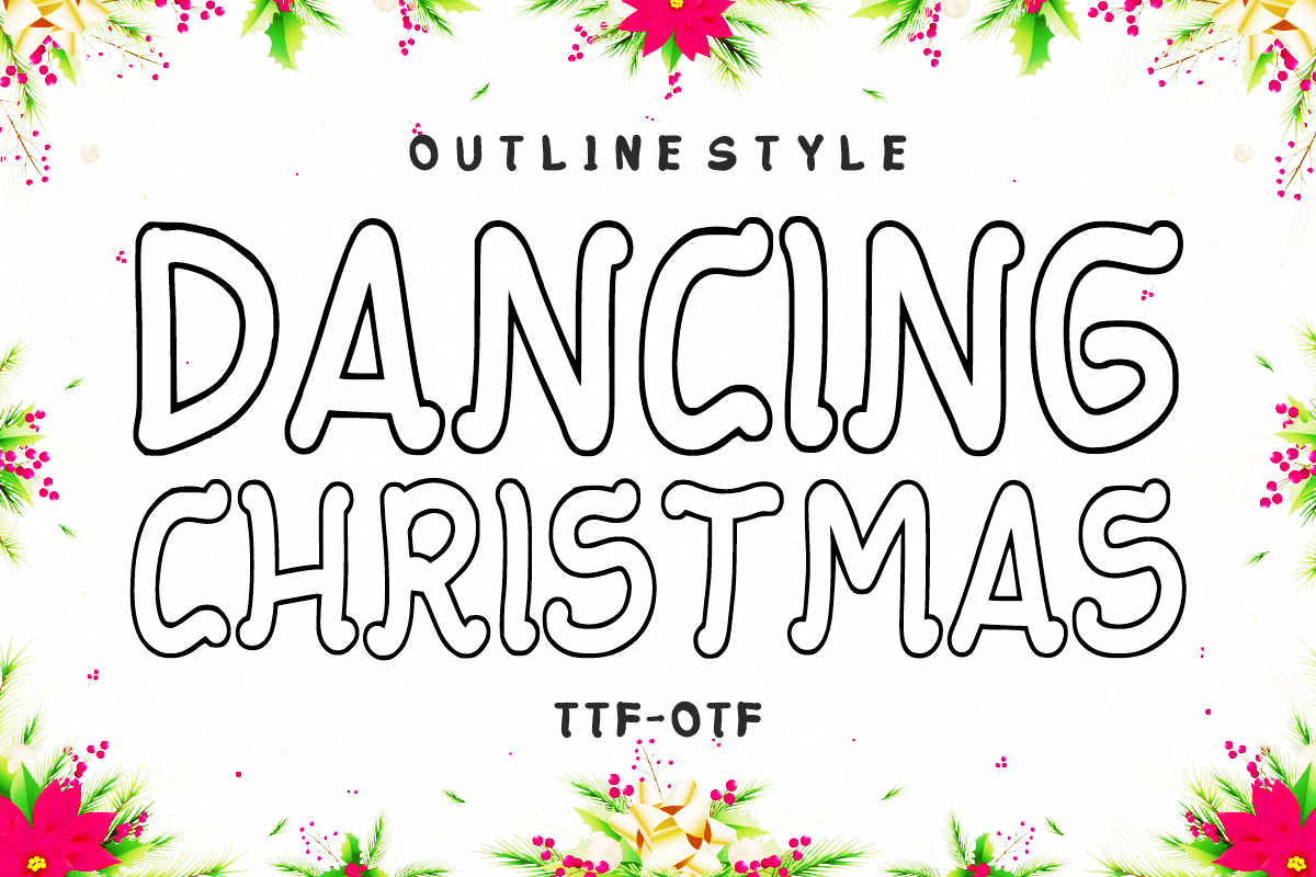 Dancing Letters-Playful Outline Font, a Handwritten Font by KiddoGlyphs Studio (Photo 3 of 4)