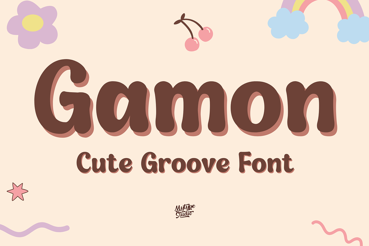 Gamon - Cute Groove Font, a Handwritten Font by Mytype Studio (Photo 1 of 5)
