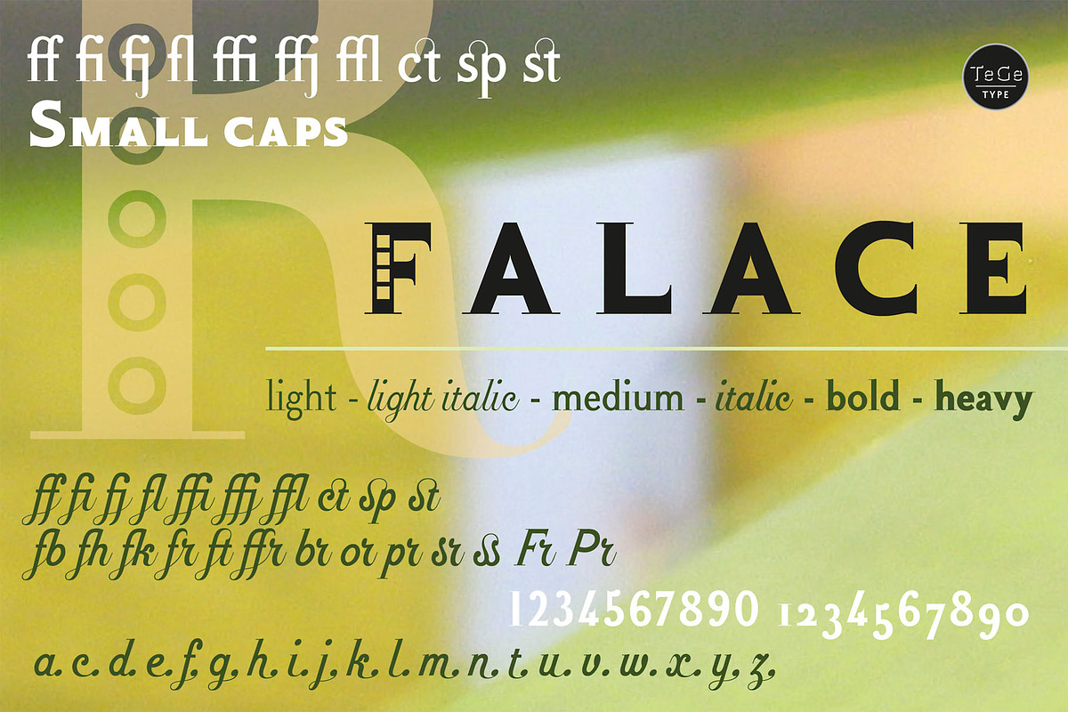Falace, a Serif Font by TeGeType foundry (Photo 1 of 7)