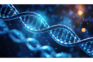 A glowing DNA strand with a, a Technology Photo by Igor Tichonow