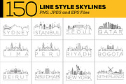 150 - Linear Style City Skylines, an Outline Icon by Kursat Unsal (Thumbnail 12 of 18)