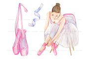 Watercolor Ballerina Clipart, an Illustration by ArtfulStudio (Thumbnail 4 of 9)