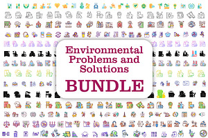Environmental problems and solutions, an Outline Icon by IMG Visuals
