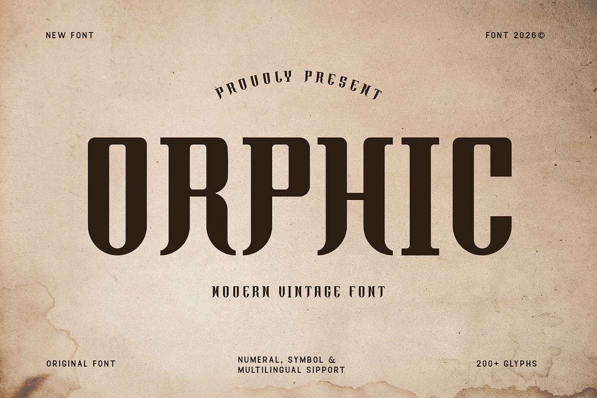 Orphic - Modern Vintage Font, a Handwritten Font by overlaytemplates (Photo 1 of 5)