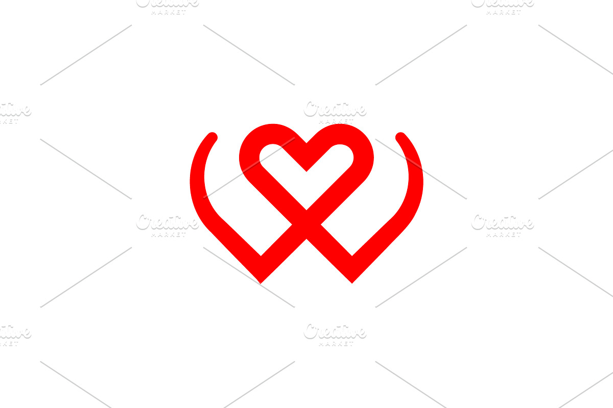 Letter W Love Heart Logo, a Branding & Logo Template by kurostd