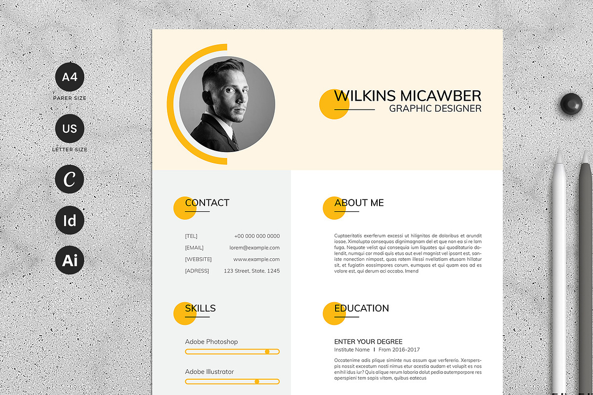 Modern Resume Template CV, a Resume Template by Studio Temply (Photo 1 of 6)