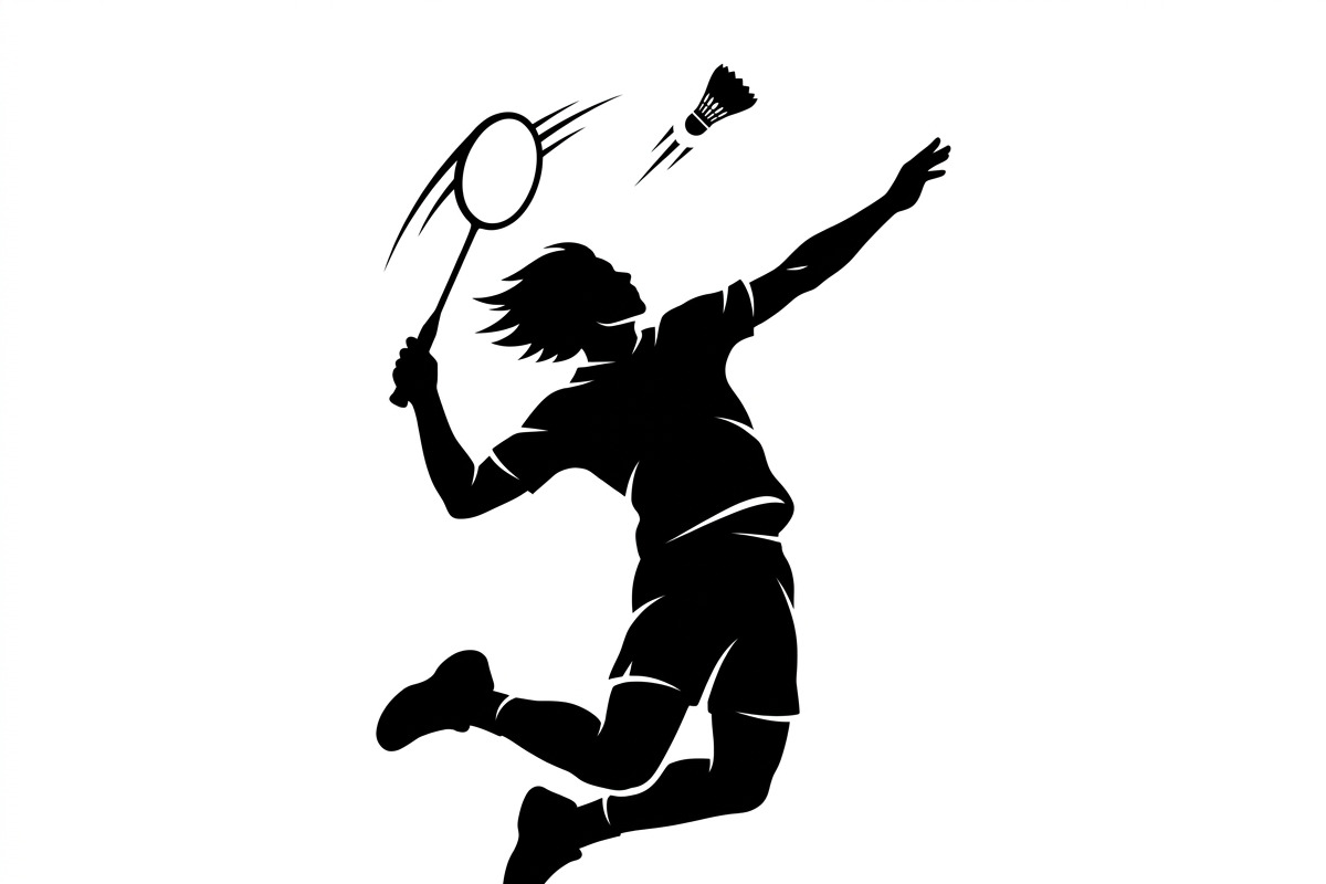 60 Badminton Player Smash Silhouette, a Person Illustration by Amazin_art (Photo 9 of 37)