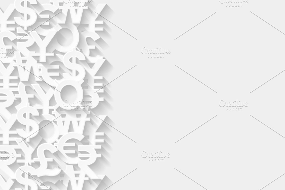 Set of backgrounds with currencies