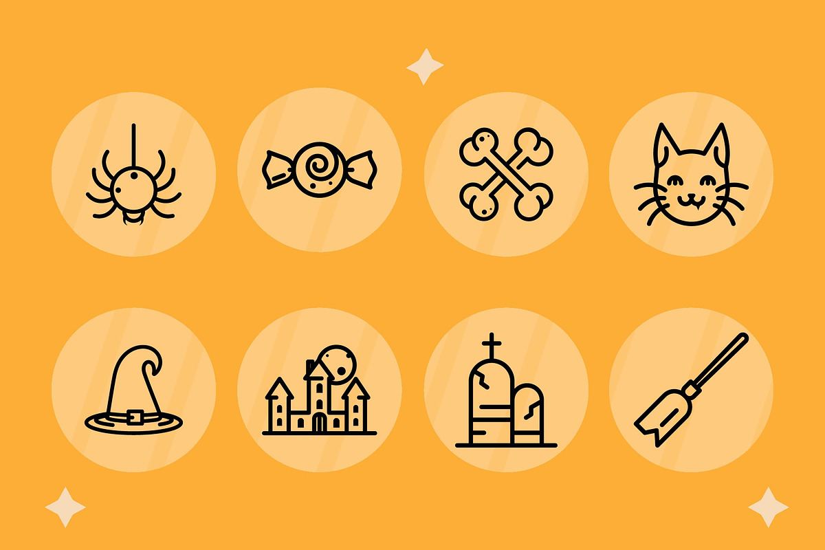 Halloween Spooky Icons Set, a Templates & Theme by studiogstock (Photo 2 of 3)