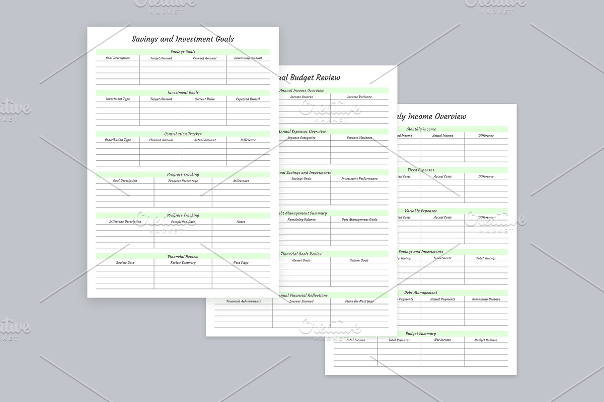Budget Planner Pages Set V-12, a Stationery Template by shahsoft (Photo 2 of 3)