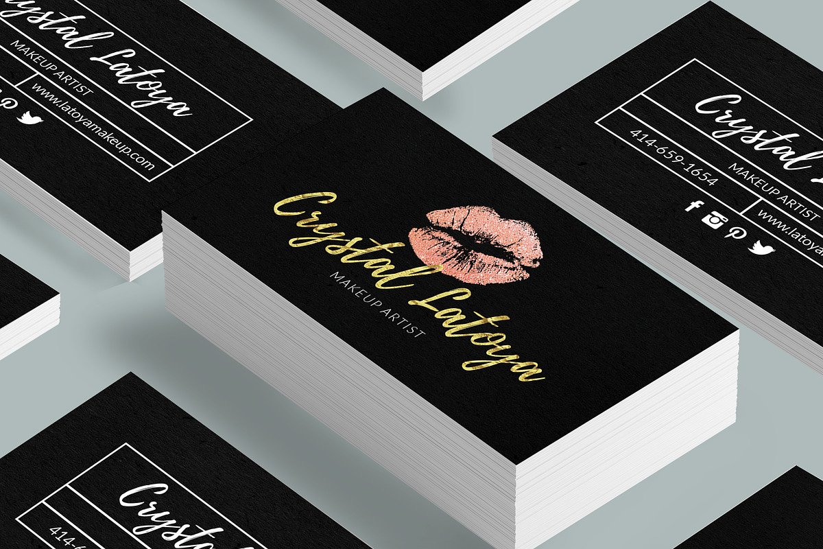 Makeup Artist Business Card Template, a Business Card Template by Design Dock (Photo 1 of 4)