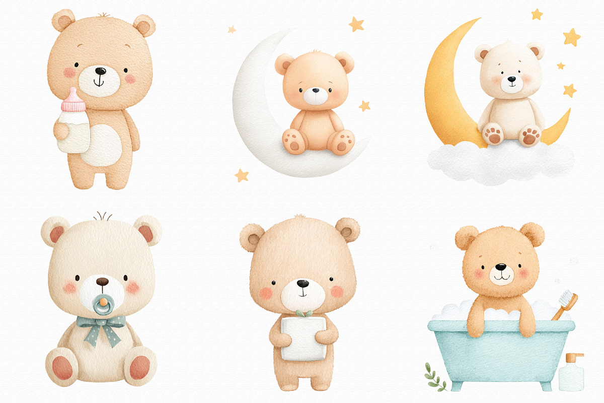Baby Bear, Baby Shower Clipart, an Illustration by Libby Wishes (Photo 7 of 7)