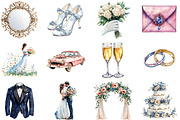 Luxury Wedding Clipart Bundle, an Illustration by Pixels.Craft (Thumbnail 2 of 7)