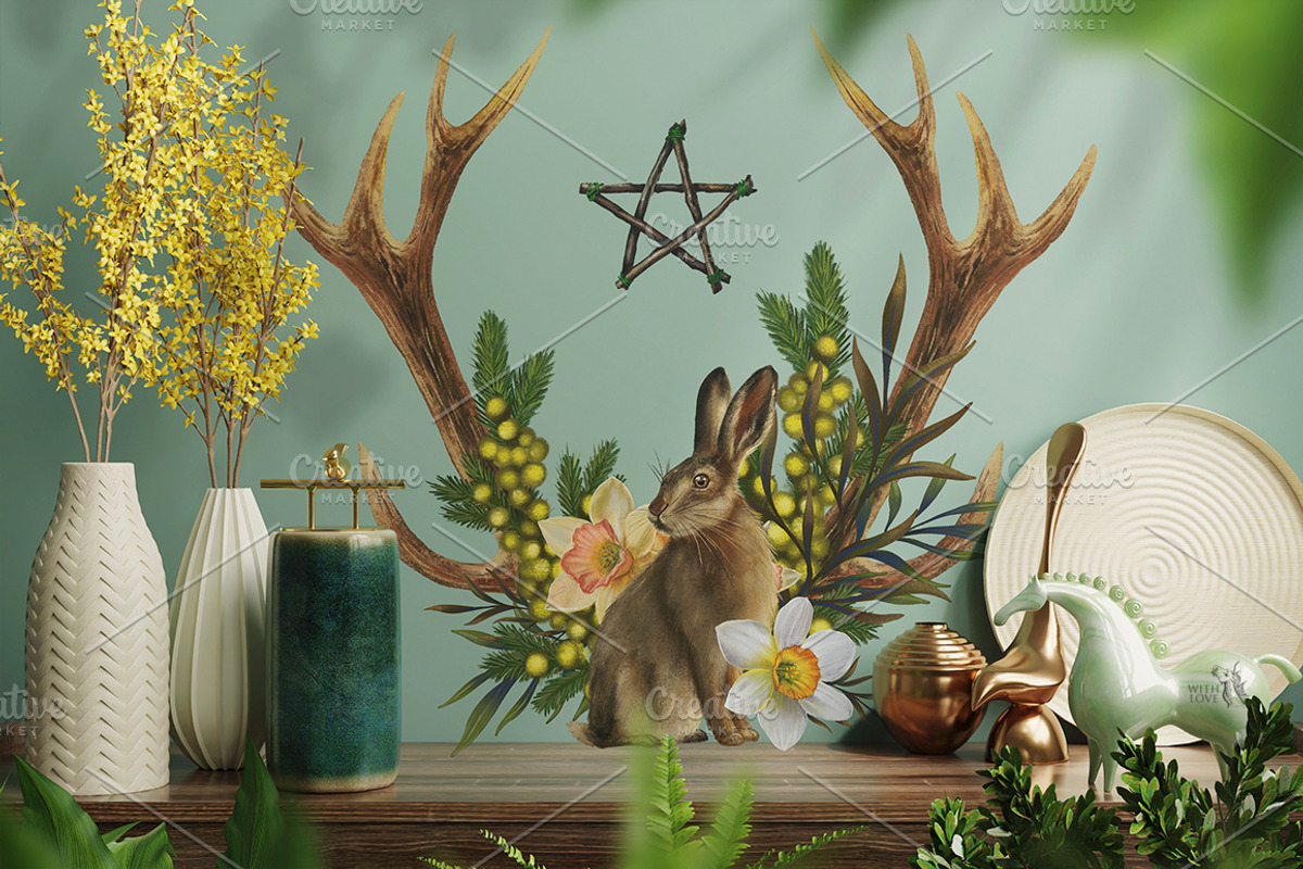 Ostara Celtic Spring Watercolor Set, an Illustration by Fluffy Unicorn (Photo 3 of 12)