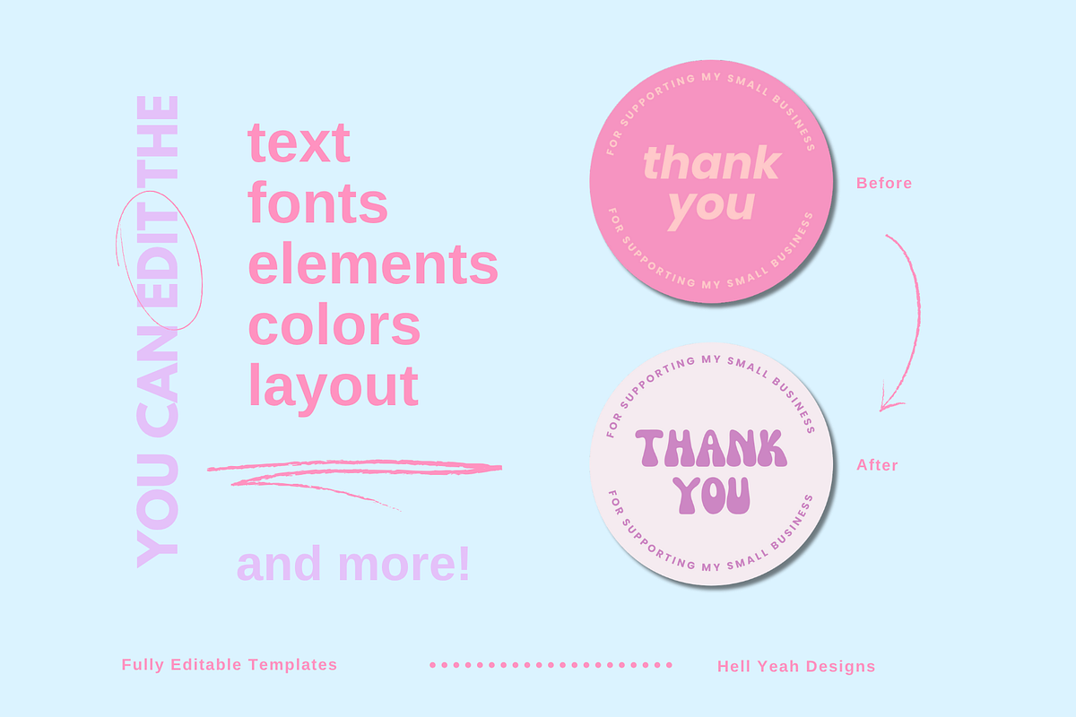 Pretty Pop Round Sticker Templates, a Stationery Template by Hell Yeah Designs (Photo 5 of 7)