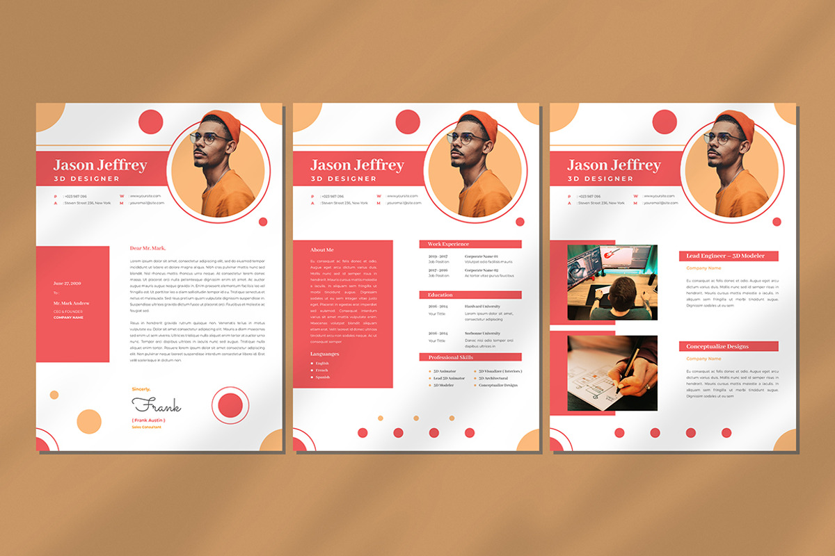 3D Designer CV Resume, a Resume Template by Rahardi Creative