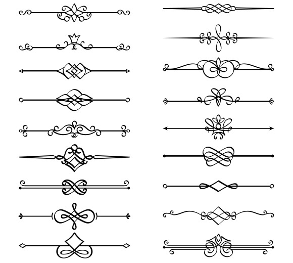 Calligraphic Page Dividers by StockSmartStart  Creative Market