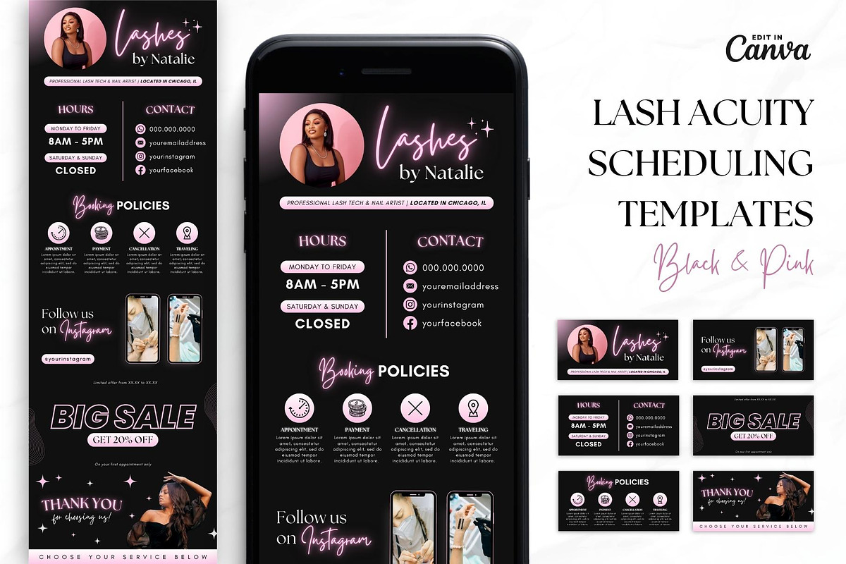 Lash Tech Acuity Scheduling • Canva, a Websites & App Template by OniriqveDesigns (Photo 1 of 8)