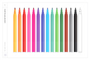 Vector Colored Markers, an Object Graphic by Side Project (Thumbnail 3 of 8)