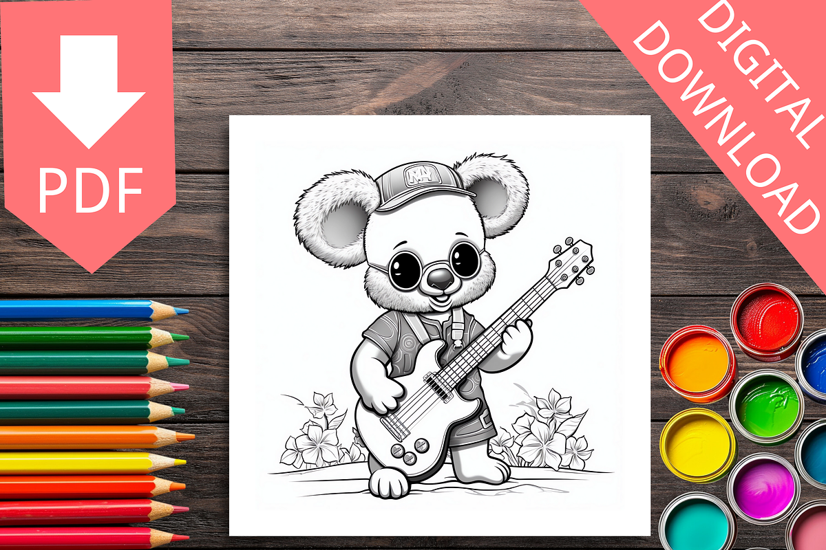 Koala Coloring Pages for Kids, a Brochure Template by LA Design (Photo 5 of 10)