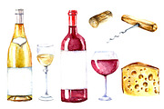 Wine and winery products watercolor, a Food Illustration by Vikeriya (Thumbnail 3 of 8)