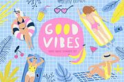 Good Vibes Summer Set, a Person Illustration by Bosotochka♥Art (Thumbnail 1 of 8)