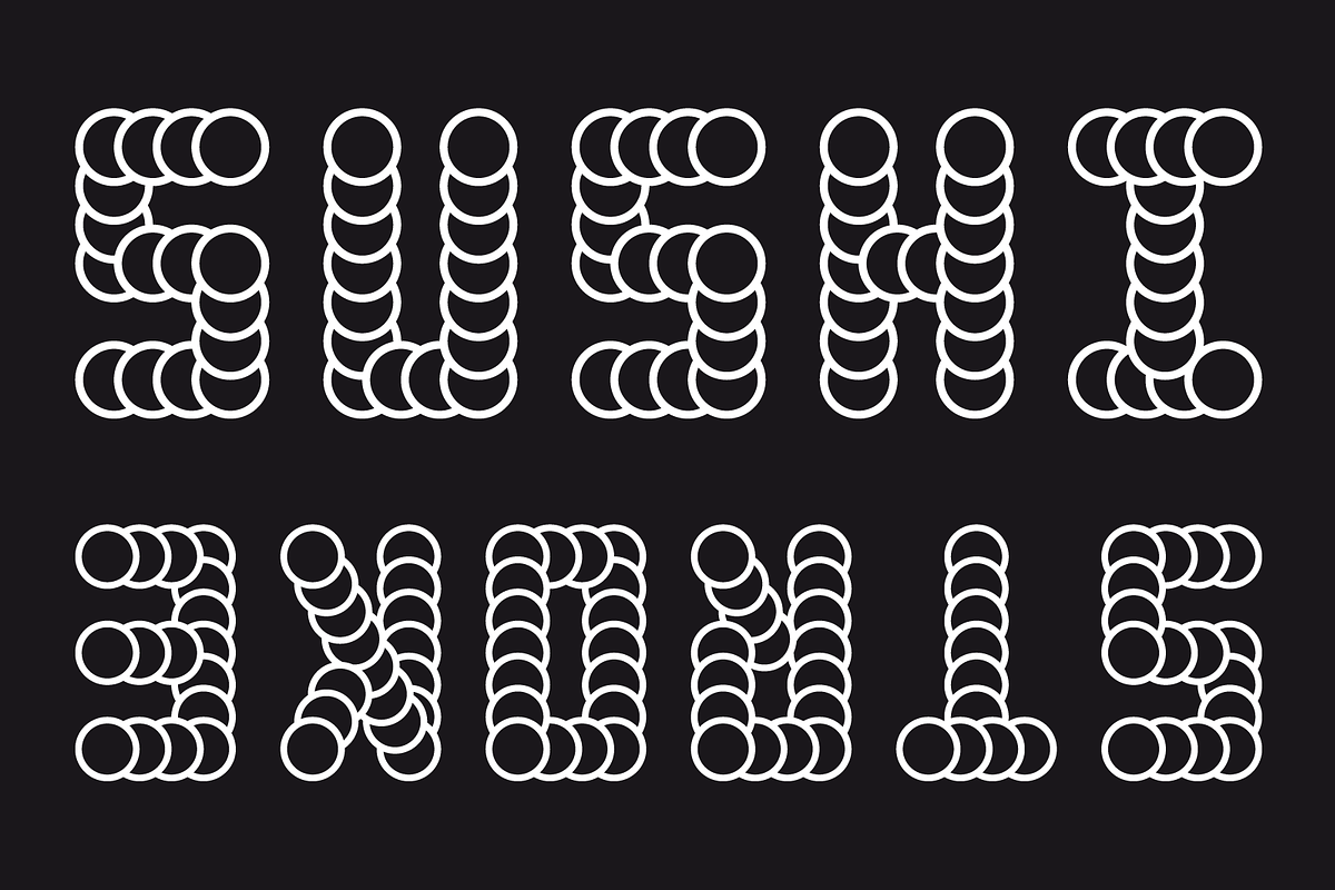 SUSHI Stroke Font - FREE preview 7