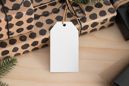 White blank tag mockup, JPEG