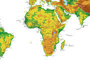 2x Physical World Maps, an Education Illustration by asantosg (Thumbnail 4 of 14)