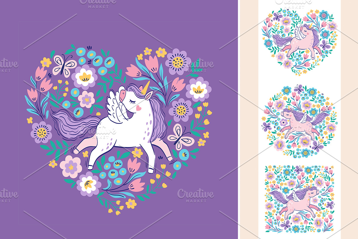 Flowers and Unicorns Patterns, a Pattern Graphic by Nataliia Toporovska (Photo 10 of 12)