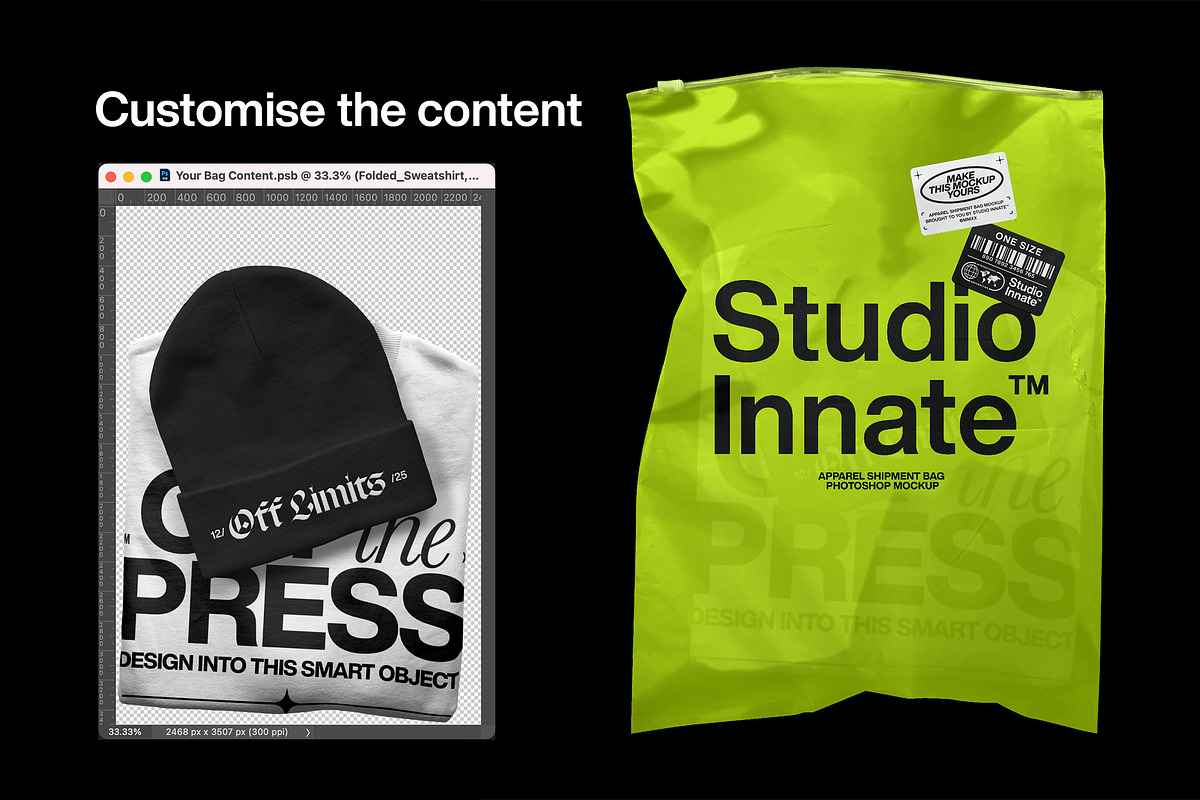 Apparel Shipment Bag Mockup, a Cups & Container Mockup by Studio Innate (Photo 2 of 4)