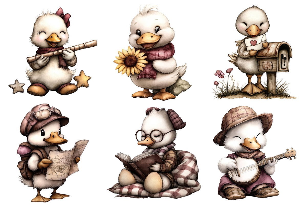 Whimsical Geese Clipart Bundle, an Illustration by Daily.Designs (Photo 5 of 5)