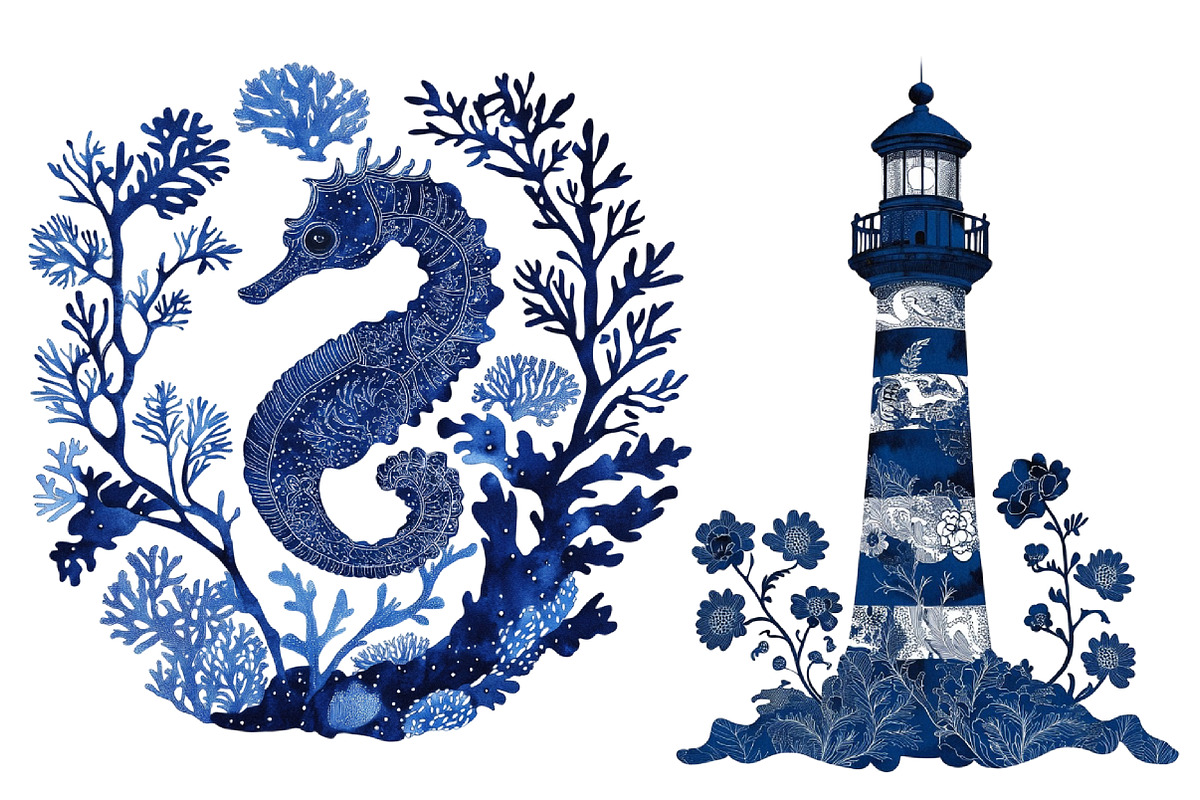 Preppy Coastal Ocean Clipart Bundle, a Seasonal Illustration by CitraGraphics (Photo 4 of 5)