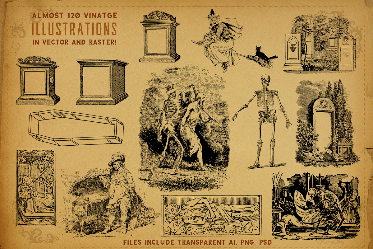 Rare Vintage HALLOWEEN Clipart Set, an Object Graphic by Roulette Studio (Photo 2 of 8)