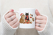 Meowy Christmas Png, an Illustration by Watercolor design (Thumbnail 5 of 5)