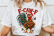 Funny Christmas Chicken F-CAW-E PNG, a Seasonal Illustration by Canvas Craft (Thumbnail 3 of 6)