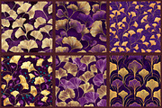 Purple and Gold Ginkgo Digital Paper, a Pattern Graphic by designcity5 (Thumbnail 3 of 5)