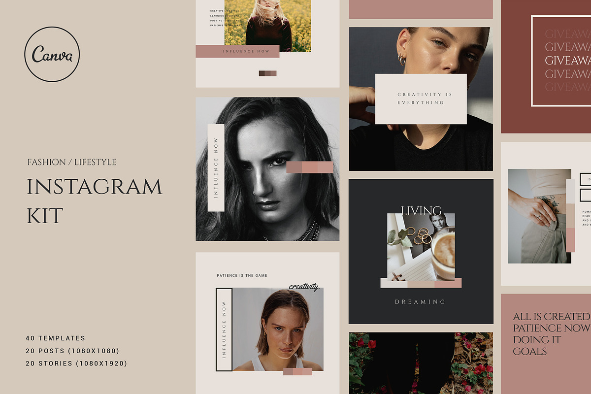 Fashion & Lifestyle Instagram Kit, a Social Media Template by Design District (Photo 1 of 19)