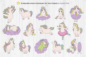 Rainbow Unicorn Clipart And Patterns