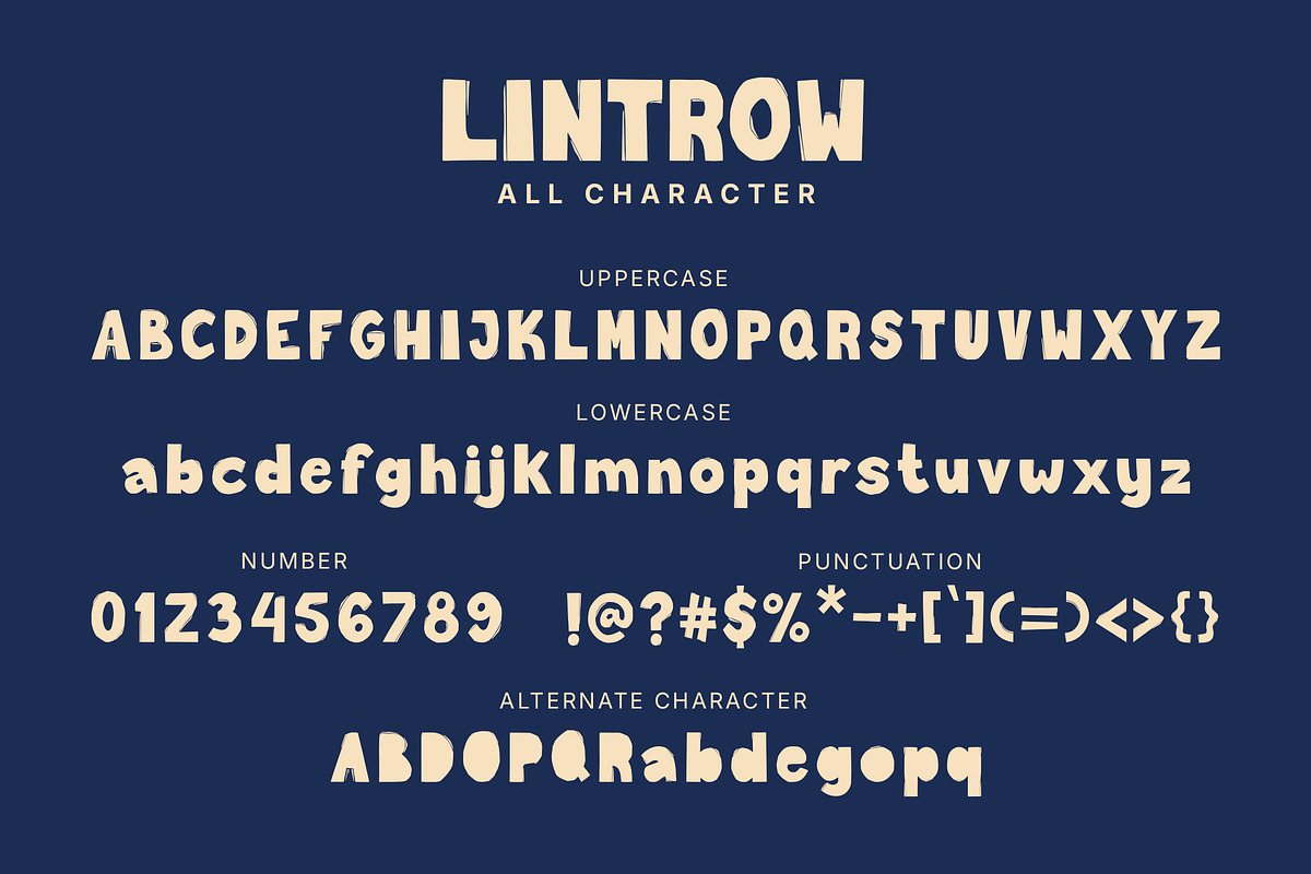 Lintrow - Linocut Style Typeface, a Sans Serif Font by Youthlabs Studio (Photo 14 of 15)