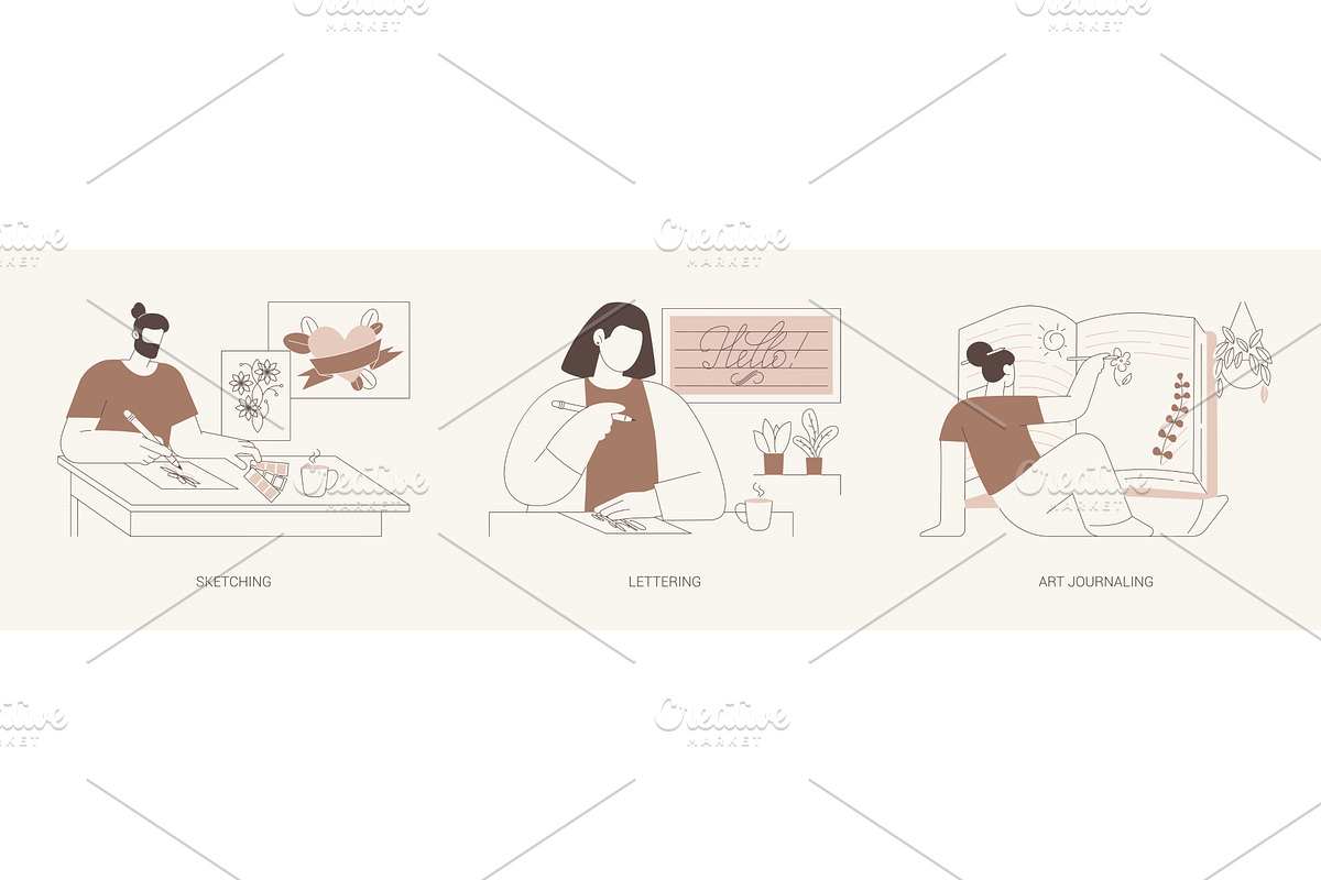 Artistic hobby isolated cartoon, a Person Illustration by Visual Generation