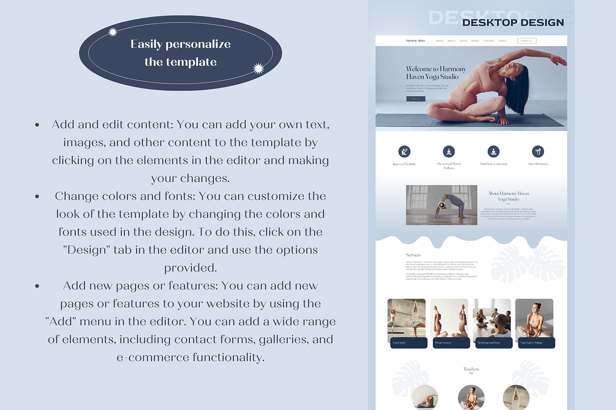 Landing page for Yoga Studio WIX, a Wix Template by Wixify Studio (Photo 6 of 8)