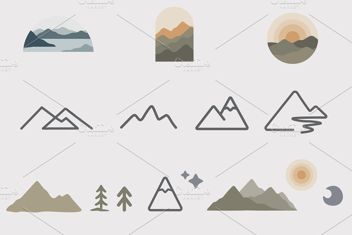 Boho Travel - 27 Logos & 45 Elements, a Work Illustration by Jake & Meg (Photo 6 of 7)