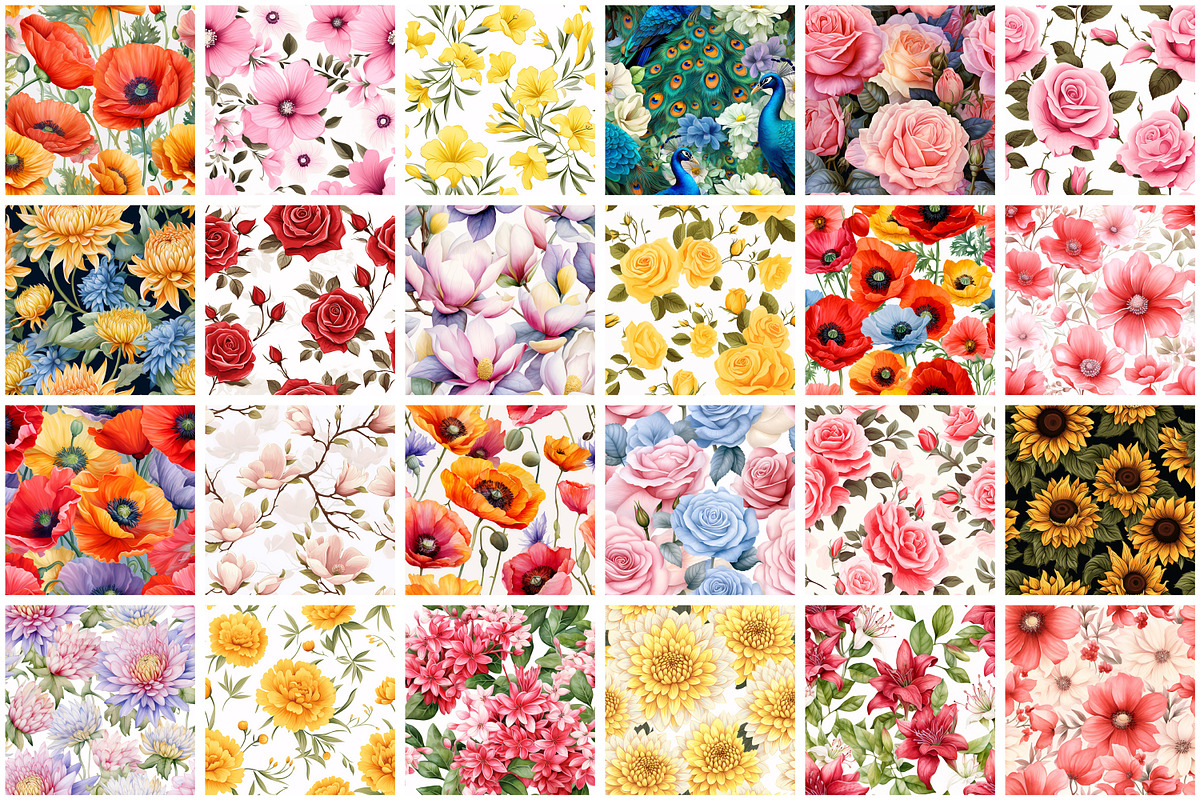 Spring Flowers Seamless Pattern, a Pattern Graphic by Forhadx5 (Photo 5 of 20)